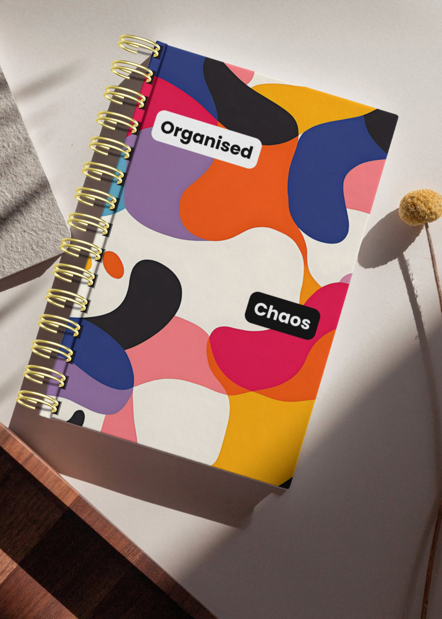 Organised Chaos- A5 Notebook, 200 Pages with 100gsm, Wire-bound for Notes/ Studying/ Writing
