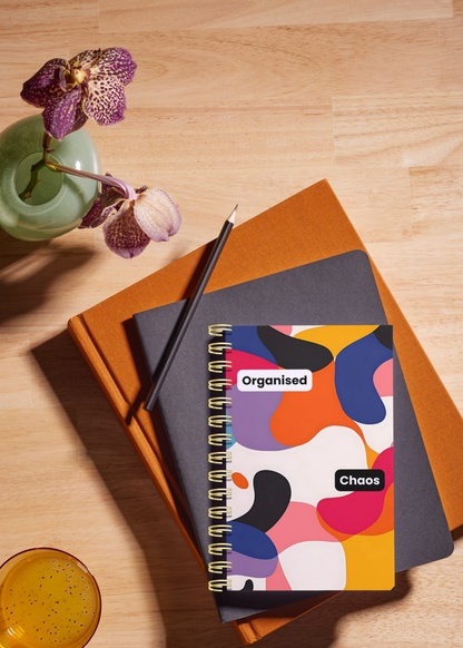 Organised Chaos- A5 Notebook, 200 Pages with 100gsm, Wire-bound for Notes/ Studying/ Writing