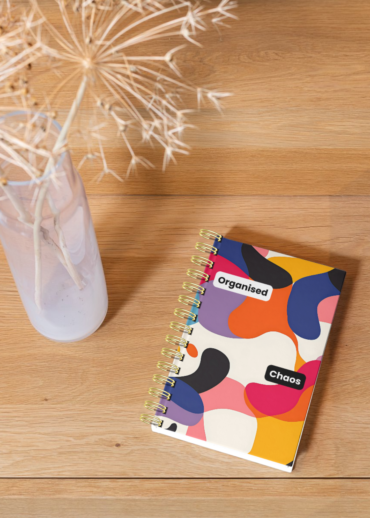 Organised Chaos- A5 Notebook, 200 Pages with 100gsm, Wire-bound for Notes/ Studying/ Writing