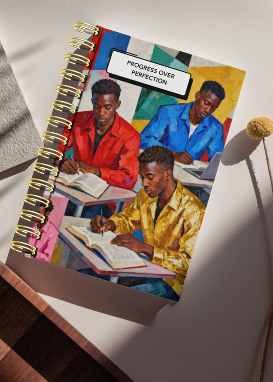 "Progress Over Perfection" - A5 Notebook, 200 Pages with 100gsm, Wire-bound for Notes/ Studying/ Writing