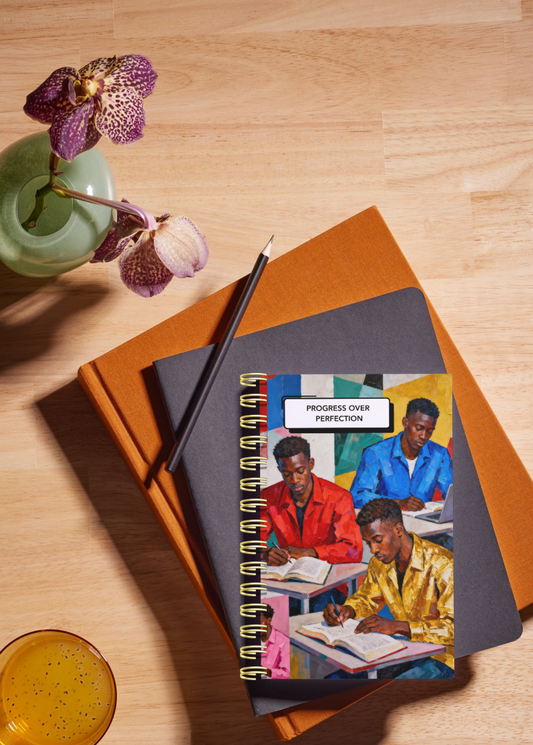 "Progress Over Perfection" - A5 Notebook, 200 Pages with 100gsm, Wire-bound for Notes/ Studying/ Writing