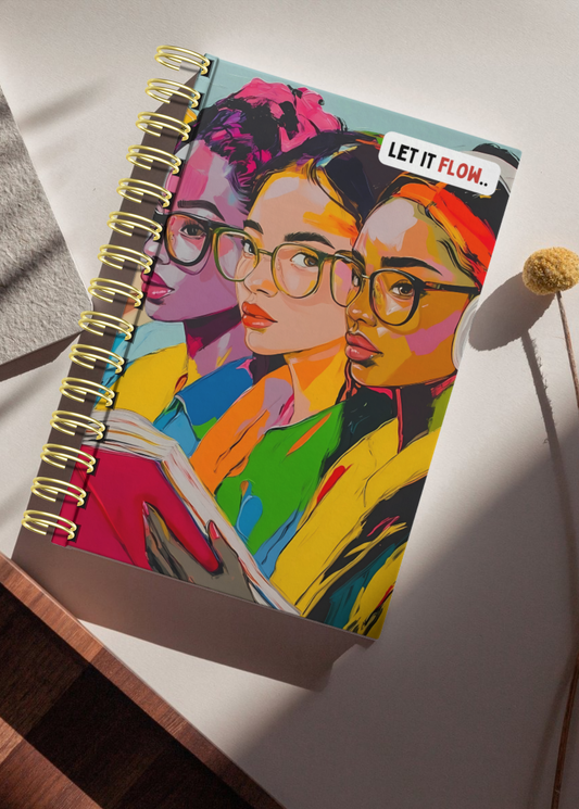 "Let it Flow" - A5 Notebook, 200 Pages with 100gsm, Wire-bound for Notes/ Studying/ Writing