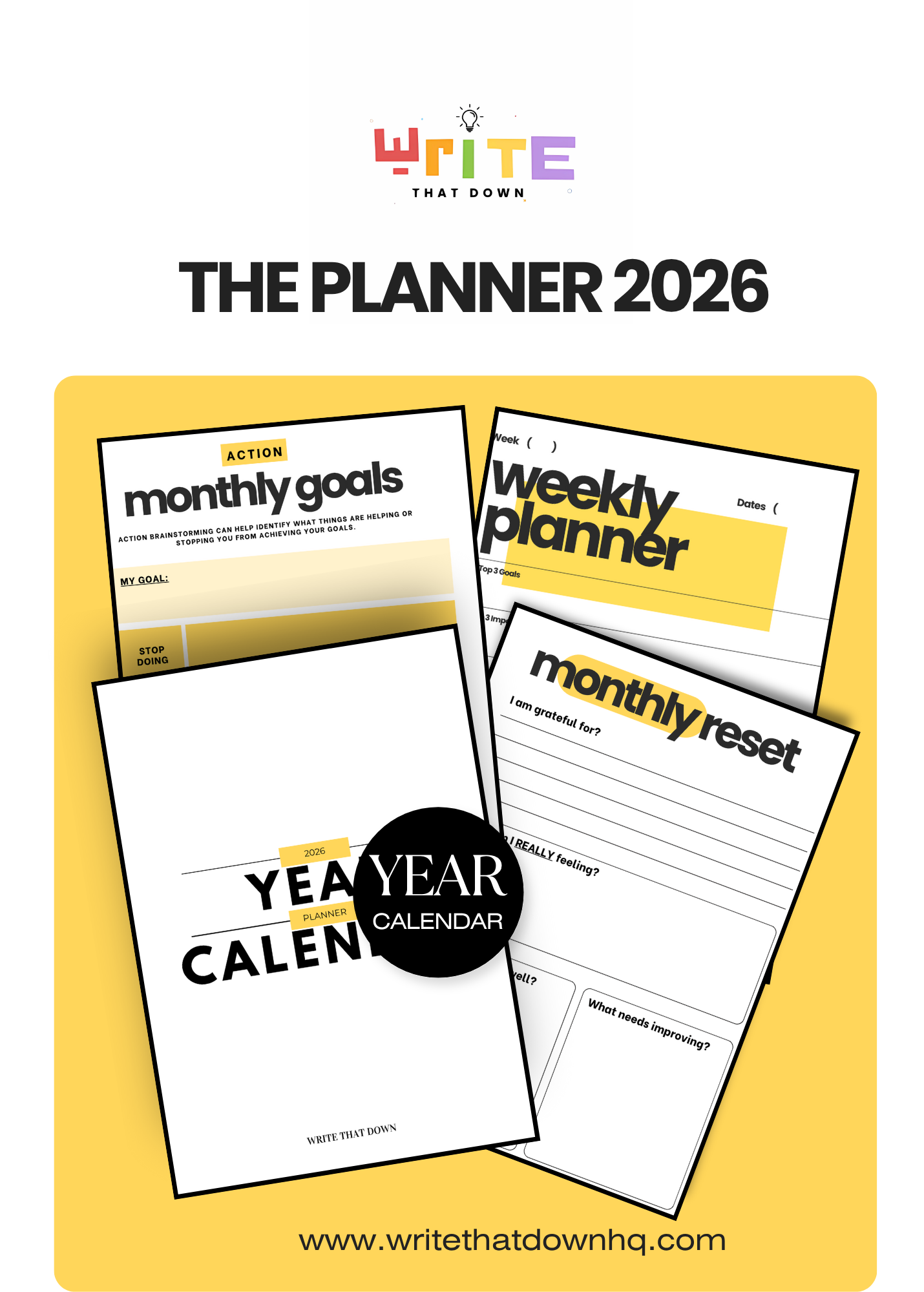 "the planner 2026" - "the planner 2026" - Minimal Yearly & Monthly Layout (COLOURFUL ABSTRACT)